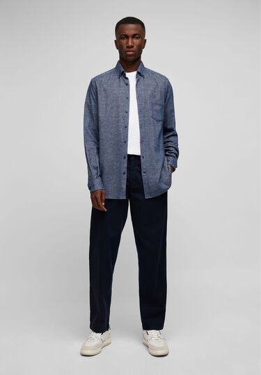 Casual Flanellhemd, midnight blue Detailansicht 2