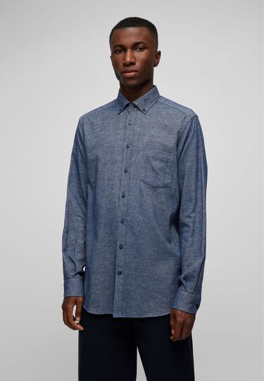 Casual Flanellhemd, midnight blue