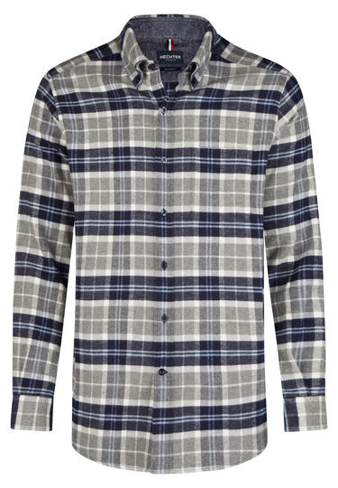 Flanell-Karo-Hemd, midnight blue Frontansicht