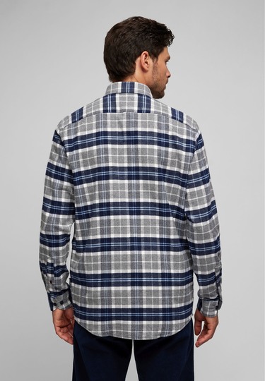 Flanell-Karo-Hemd, midnight blue