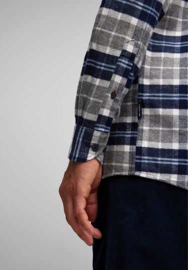 Flanell-Karo-Hemd, midnight blue