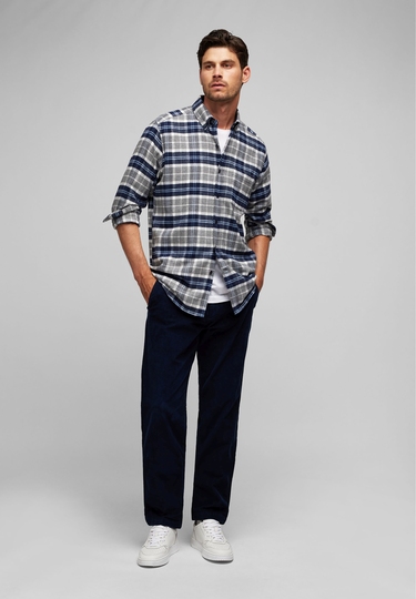 Flanell-Karo-Hemd, midnight blue