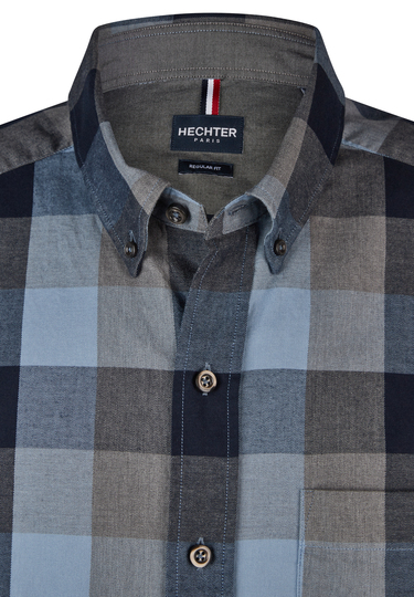 Flanell-Karo-Hemd, steel blue Detailansicht 1