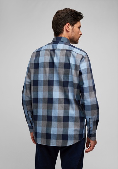 Flanell-Karo-Hemd, steel blue