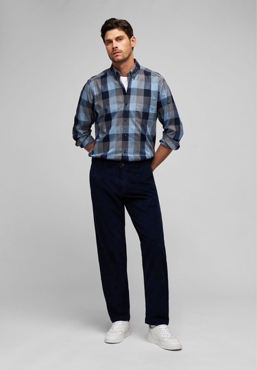 Flanell-Karo-Hemd, steel blue