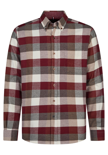 Freizeithemd im Regular Fit, merlot Frontansicht