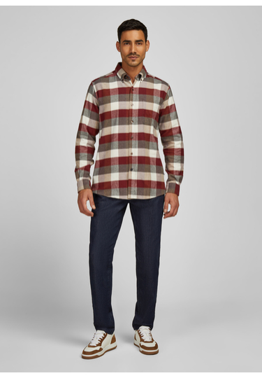 Freizeithemd im Regular Fit, merlot Detailansicht 2