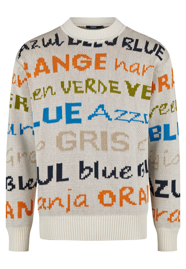 KNIT CREWNECK, Offwhite Frontansicht