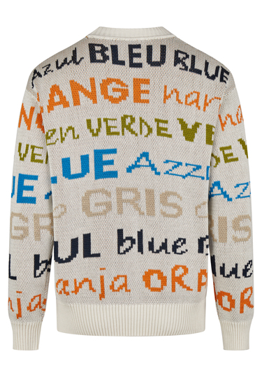 KNIT CREWNECK, Offwhite Rückansicht