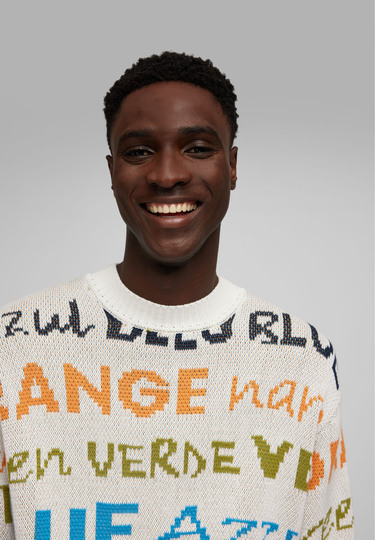 KNIT CREWNECK, Offwhite Detailansicht 2