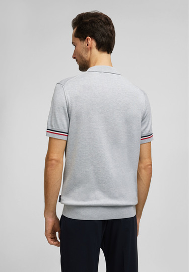 Strick-Polo, silver Rückansicht