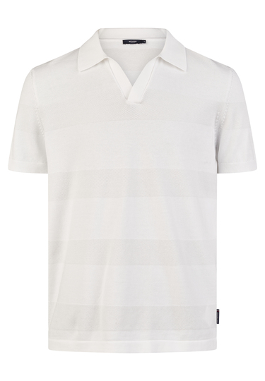 KNIT POLO, White Frontansicht