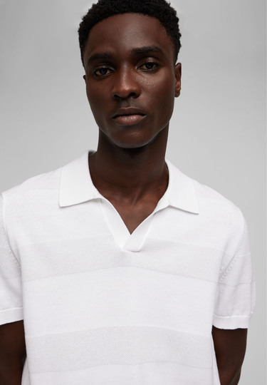 KNIT POLO, White 