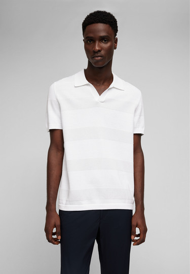 KNIT POLO, White 