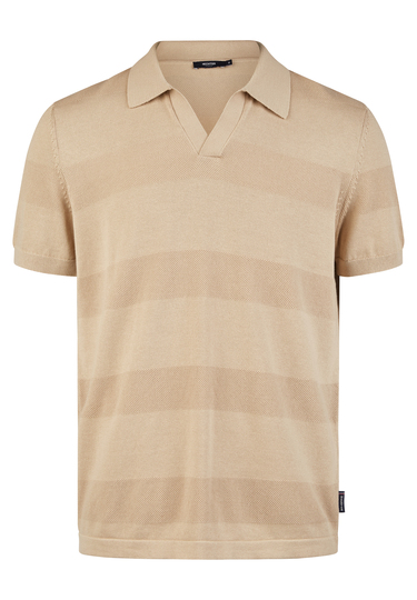KNIT POLO, Sand Frontansicht