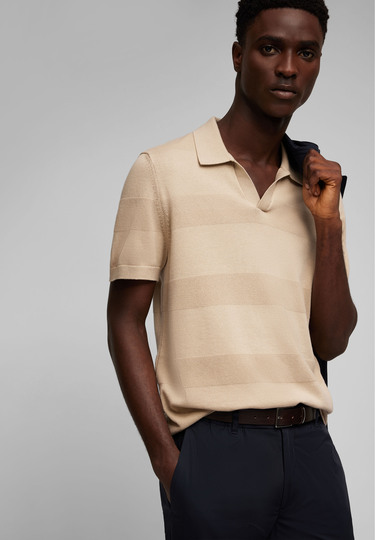 KNIT POLO, Sand 