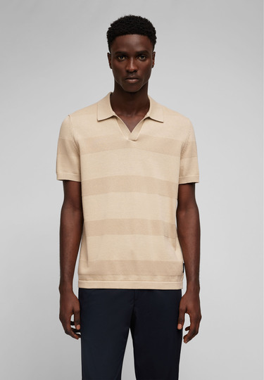 KNIT POLO, Sand 