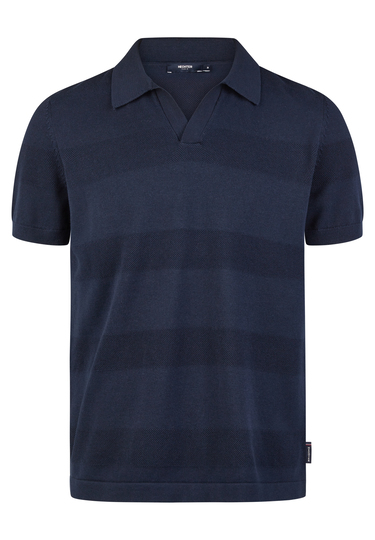 KNIT POLO, Midnight blue Frontansicht