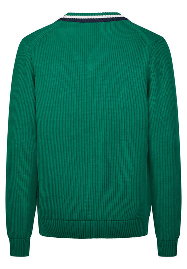 KNIT V-NECK, Green Rückansicht