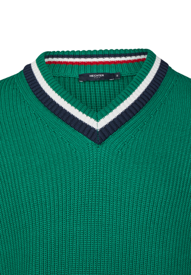 KNIT V-NECK, Green Detailansicht 1