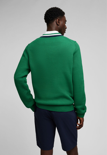 KNIT V-NECK, Green 