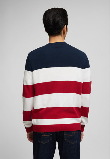 Colour Blocking Pullover, chili Rückansicht