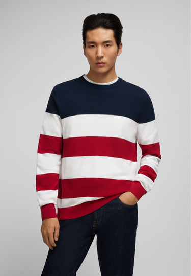 Colour Blocking Pullover, chili