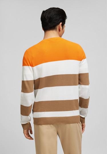 Colour Blocking Pullover, camel Rückansicht