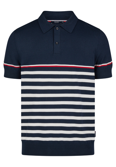 KNIT POLOSHIRT, Midnight blue Frontansicht