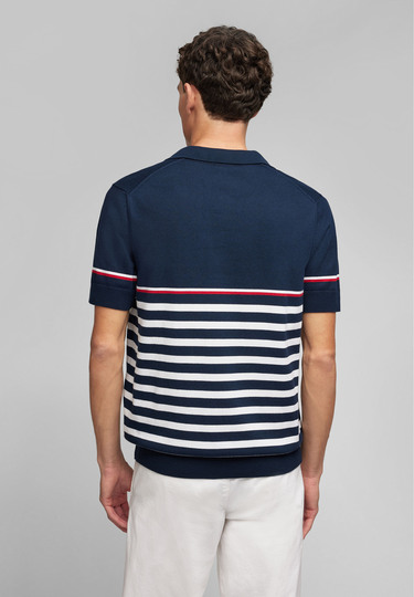 KNIT POLOSHIRT, Midnight blue Detailansicht 2