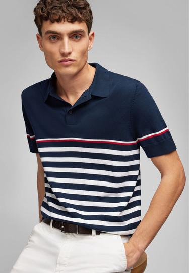 KNIT POLOSHIRT, Midnight blue