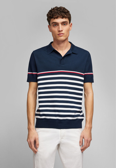 KNIT POLOSHIRT, Midnight blue
