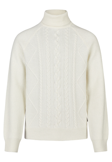 Rollkragen-Pullover, ivory Frontansicht