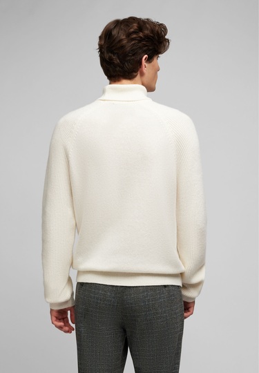 Rollkragen-Pullover, ivory 