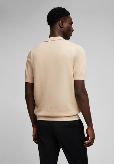 KNIT POLO, Sand Detailansicht 2