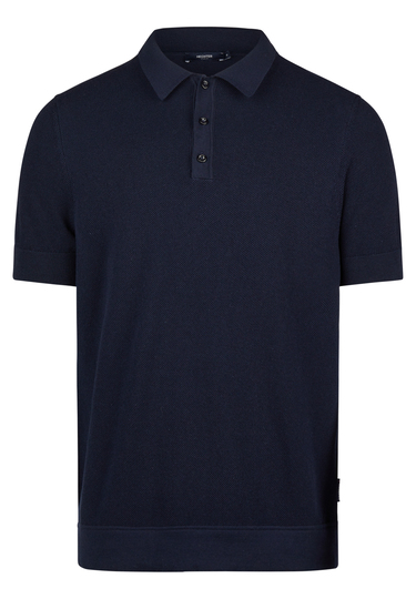 KNIT POLO, Midnight blue Frontansicht