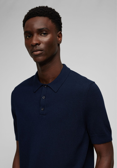 KNIT POLO, Midnight blue 