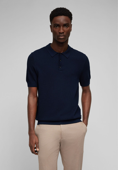 KNIT POLO, Midnight blue 