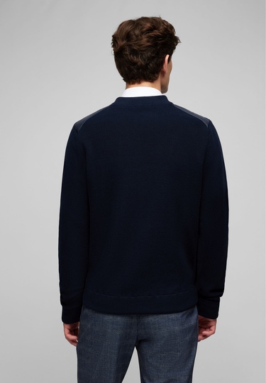 Strick Hybrid Jacke, midnight blue 