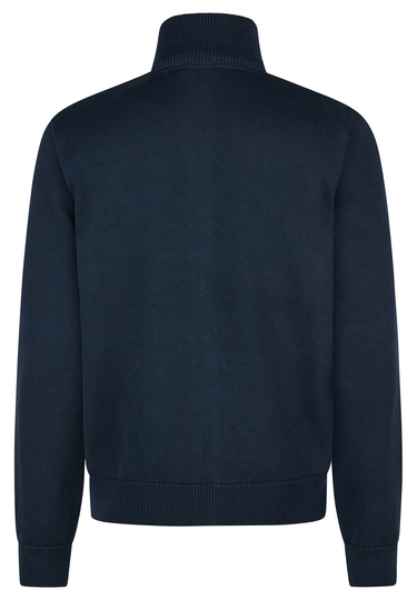 KNIT ZIP JACKET, midnight blue Rückansicht