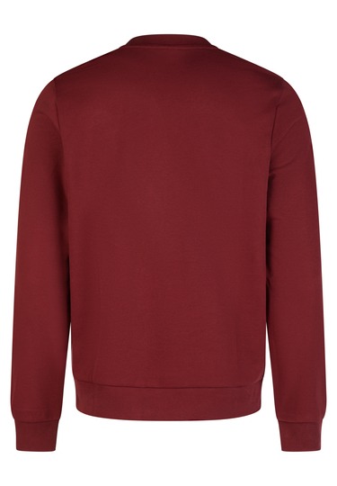 Basic-Crewneck-Sweatshirt, Merlot Rückansicht