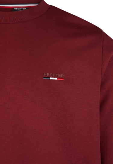 Basic-Crewneck-Sweatshirt, Merlot Detailansicht 1
