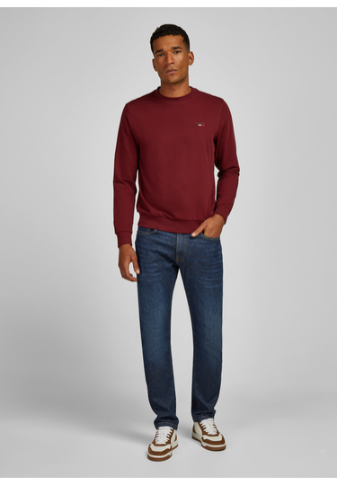 Basic-Crewneck-Sweatshirt, Merlot