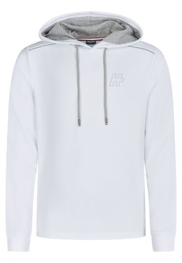 Kapuzen Sweater, white Frontansicht