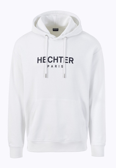 Sweat Hoodie aus Baumwolle mit Logo Print, white Frontansicht