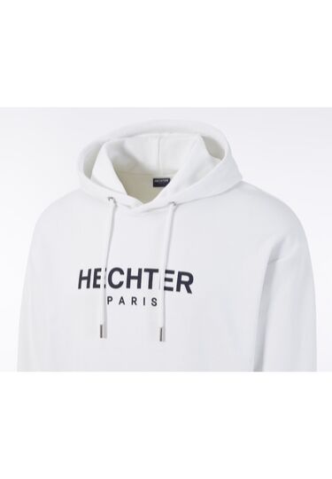Sweat Hoodie aus Baumwolle mit Logo Print, white Detailansicht 1