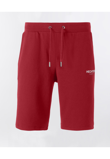 Pure cotton shorts with small logo print, chili Frontansicht