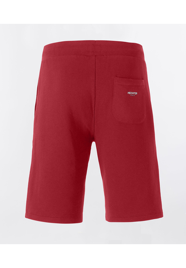 Pure cotton shorts with small logo print, chili Rückansicht