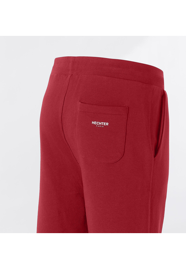 Pure cotton shorts with small logo print, chili Detailansicht 1