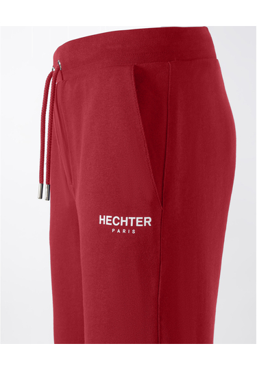 Pure cotton shorts with small logo print, chili Detailansicht 2